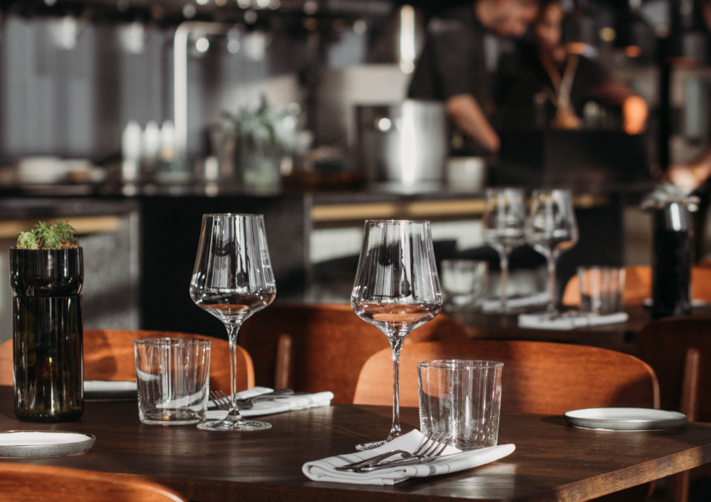 Fine dining restaurant conserving water